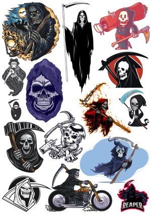 Collection of Grim Reaper Vector Illustrations and Cartoons Free Vector