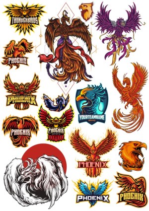 Collection of Phoenix and Thunderbird Emblem Vector Designs Free Vector