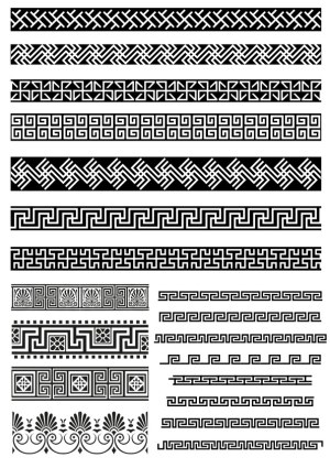 Greek Key and Ornamental Borders Vector Set Free Vector