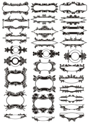 Set of Ornate Vintage Frame and Border Vectors Free Vector