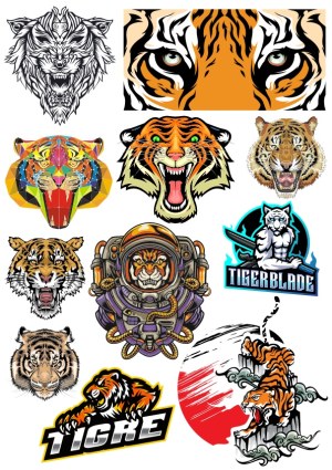 Diverse Tiger Illustrations and Logos Vector Collection Free Vector