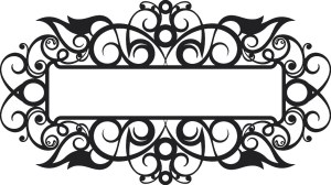 Black Ornate Floral Decorative Frame with Swirls Free Vector