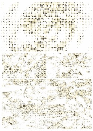 Pixelated Mosaic Pattern in Beige Tones Free Vector