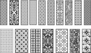Ornamental Lace and Geometric Patterned Panels Free Vector