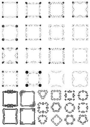 Decorative Floral and Ornamental Square and Round Frames Collection Free Vector