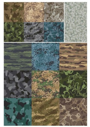 Collection of Various Camouflage Pattern Vectors Free Vector
