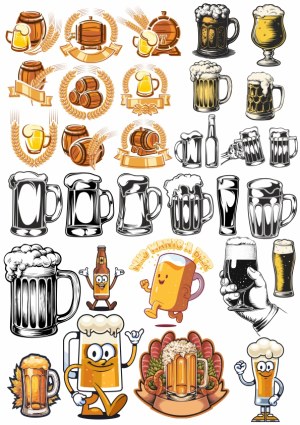 Beer and Brewing Vector Clipart Collection Free Vector