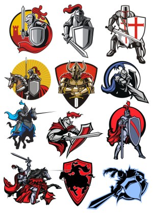 Medieval Knights and Warriors Vector Collection Free Vector