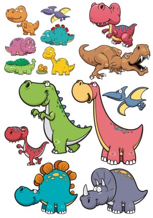 Cartoon Dinosaur Characters Set Free Vector