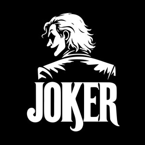 Black and White Joker Silhouette Vector Free Vector
