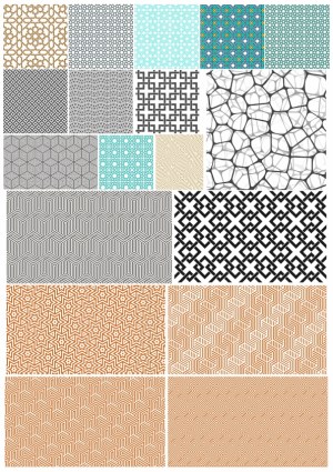 Set of 17 Geometric and Abstract Seamless Vector Patterns Free Vector