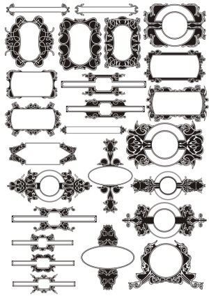Vintage Ornamental Frame and Border Vector Set Free Vector