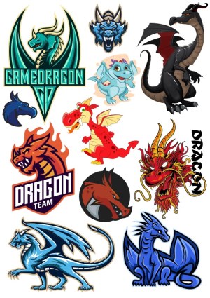 Collection of Colorful Dragon Vector Illustrations and Logos Free Vector