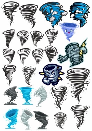 Tornado and Twister Vector Icon Collection Free Vector