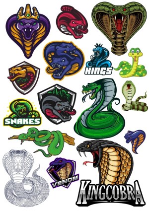 Collection of Colorful Snake and Cobra Mascot Logos Free Vector