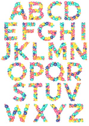 Colorful Bubble Alphabet Vector Set Free Vector