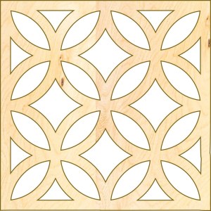 Wooden Panel with Decorative Geometric Cutout Pattern Free Vector