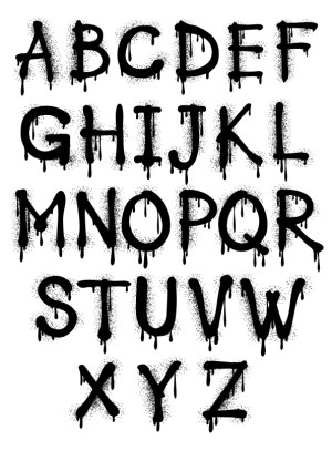 Dripping Black Graffiti Style Alphabet Letters Free Vector