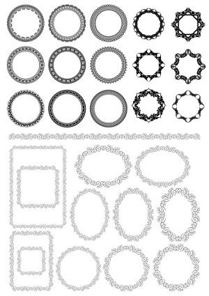 Set of Decorative Ornamental Vector Frames and Borders Free Vector