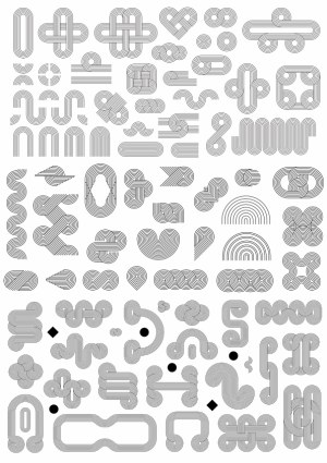 Abstract Geometric Line Art Shapes Collection Free Vector