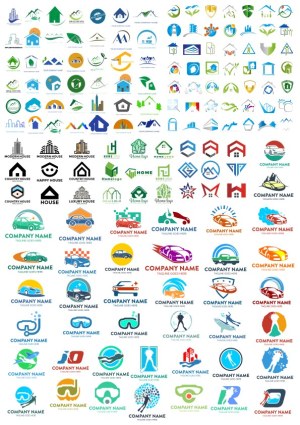 Collection of Diverse Business and Real Estate Logo Designs Free Vector