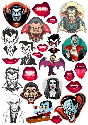 Vampire and Dracula Cartoon Character Vector Collection Free Vector