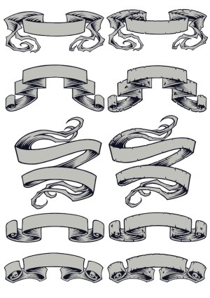 Vintage Style Blank Ribbon Banner Vector Set Free Vector