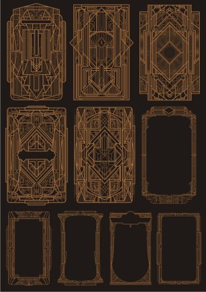Set of 10 Art Deco Geometric Frames and Borders Free Vector