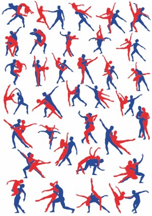 Silhouettes of Ballet Dancers in Various Poses Free Vector