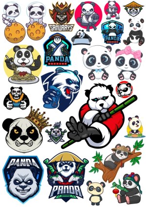 Collection of Cartoon and Mascot Panda Characters in Various Styles Free Vector