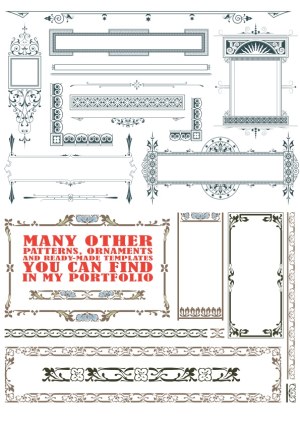 Vintage Ornamental Frames and Borders Vector Set Free Vector