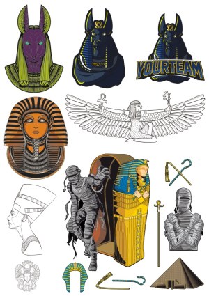 Ancient Egyptian Mythology and Art Vector Collection Free Vector