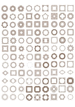 Vintage Ornamental Frames and Borders Collection Free Vector
