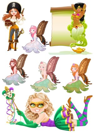 Fantasy Characters and Fairy Tale Elements Collection Free Vector
