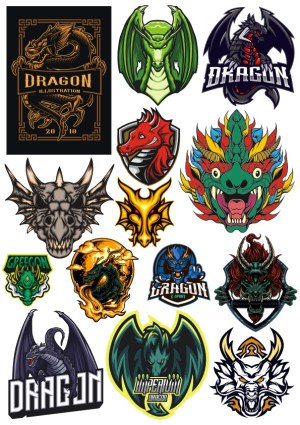 Collection of Colorful Dragon Logo and Mascot Vectors Free Vector