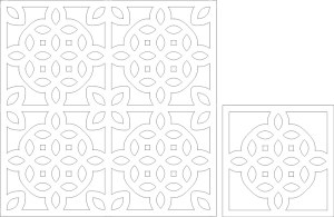 Geometric Floral Tile Pattern Vector Free Vector
