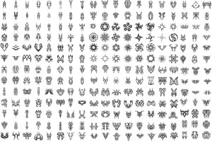 Collection of Tribal Tattoo Style Vector Symbols and Designs Free Vector