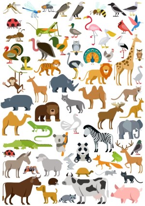 Collection of Various Animal and Insect Vector Icons Free Vector