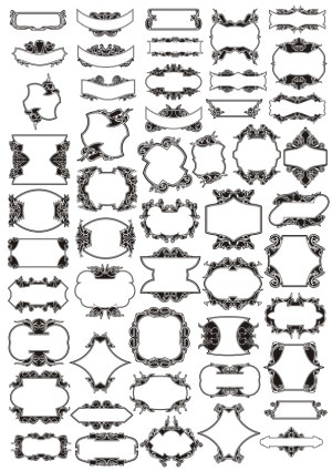 Decorative Vintage Frame and Border Designs Set Free Vector