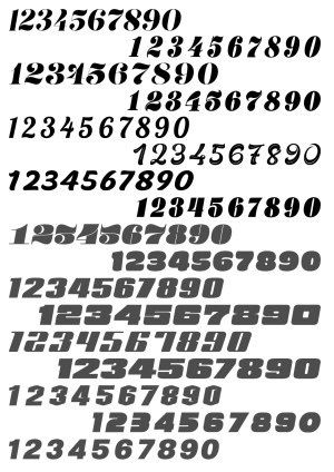 Various Numeric Fonts and Styles Free Vector