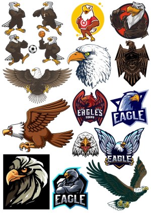 Eagle Mascots and Sports Logos Collection Free Vector