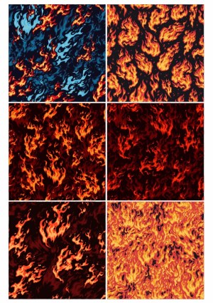 Seamless Fire and Flames Pattern Collection Free Vector