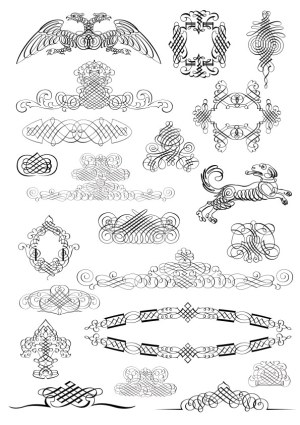 Intricate Vintage Calligraphic Flourishes and Decorative Ornaments Free Vector