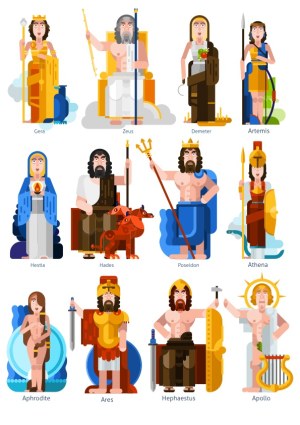 Greek Mythology Olympian Gods Vector Set Free Vector