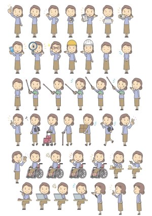 Business Woman Diverse Poses and Activities Vector Set Free Vector