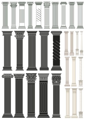 Classic Architectural Columns Vector Set Free Vector