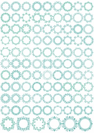 Set of Elegant Vintage Decorative Circular Frames Free Vector