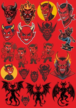 Devil and Demon Cartoon and Mascot Vector Collection Free Vector