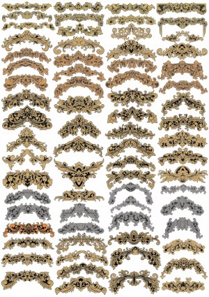 Ornate Vintage Floral Decorative Borders and Flourishes Collection Free Vector