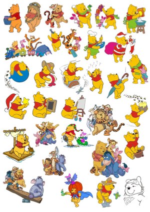 Collection of Winnie the Pooh and Friends Vector Illustrations Free Vector